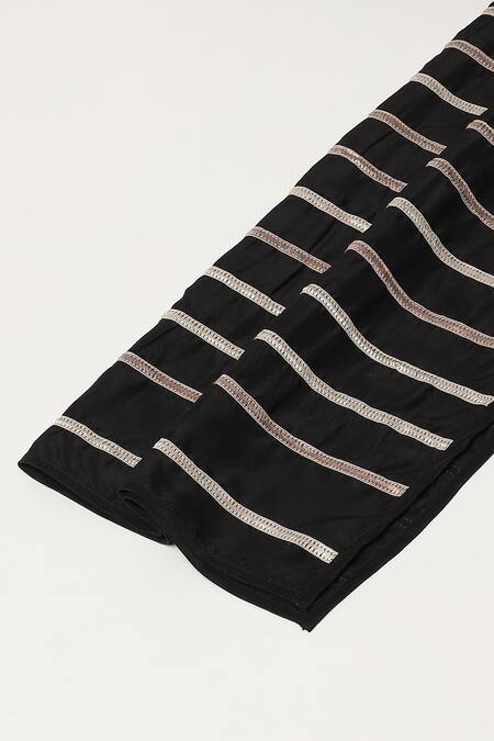 Buy Abraham And Thakore Black Embroidery, Lace Embellished Scarf Online at Aza Fashions Buy_Abraham And Thakore_Black Embroidery, Lace Embellished Scarf_Online_at_Aza_Fashions