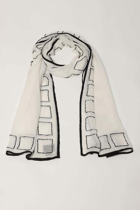 Abraham & Thakore Wool Bead Embellished Scarf 