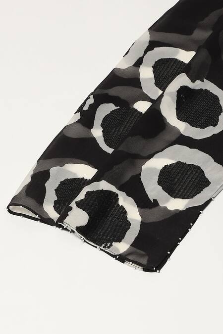 Buy Abraham And Thakore Black Embroidery, Sequins Dot Print Scarf Online at Aza Fashions Buy_Abraham And Thakore_Black Embroidery, Sequins Dot Print Scarf_Online_at_Aza_Fashions