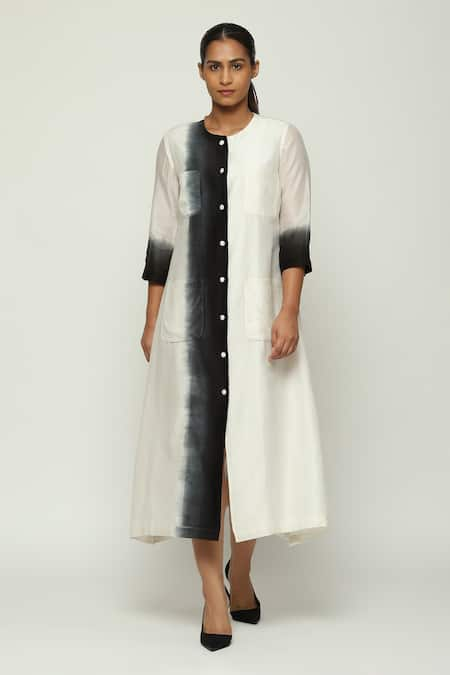 Abraham & Thakore Button Down Patch Pocket Kurta 