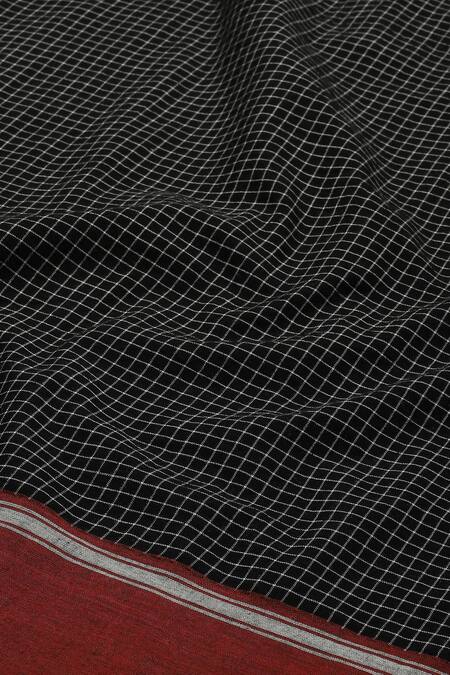 Buy Abraham And Thakore Black Cotton Collared Chettinad Checkered Pattern Button Down Shirt Buy_Abraham And Thakore_Black Cotton Collared Chettinad Checkered Pattern Button Down Shirt