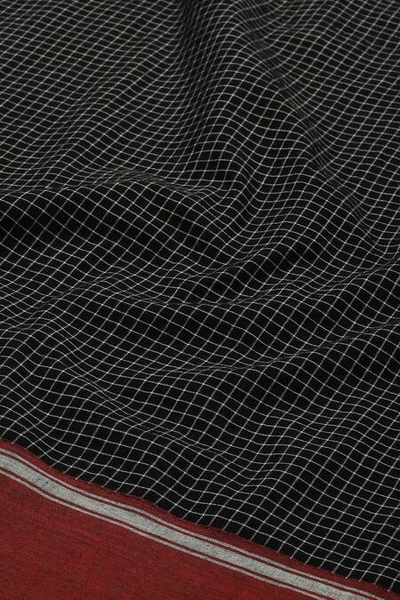 Buy Abraham And Thakore Black Cotton Checkered Pattern Straight Pant Buy_Abraham And Thakore_Black Cotton Checkered Pattern Straight Pant