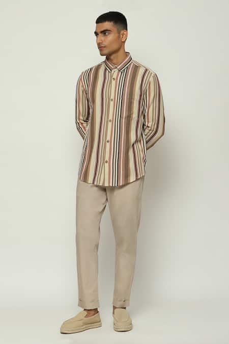 Abraham & Thakore Balance Striped Woven Shirt 