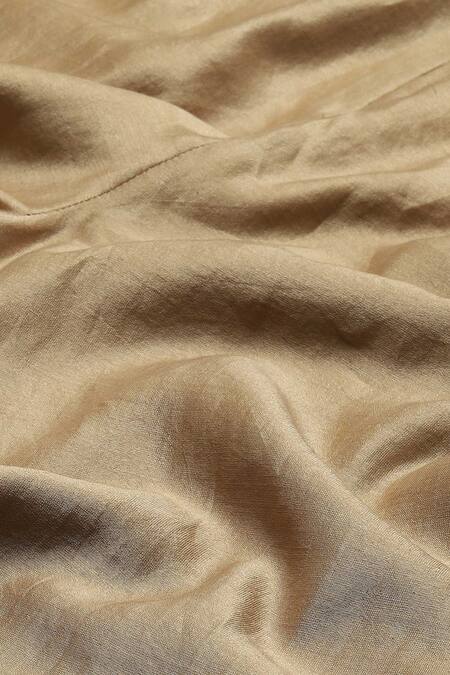 Buy Abraham And Thakore Beige Chanderi Plain Trouser Buy_Abraham And Thakore_Beige Chanderi Plain Trouser