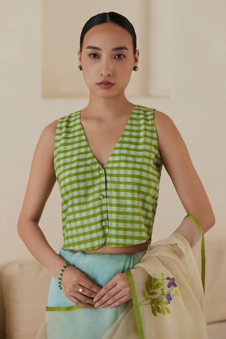 Surmaye Sisterhood Sonnet Gingham Woven Blouse 