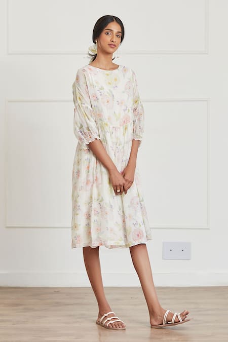 Surmaye Joy Floral Pattern Midi Dress 