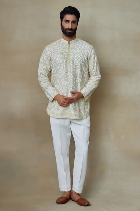 SHASHA GABA Geometric Embroidered Short Kurta 