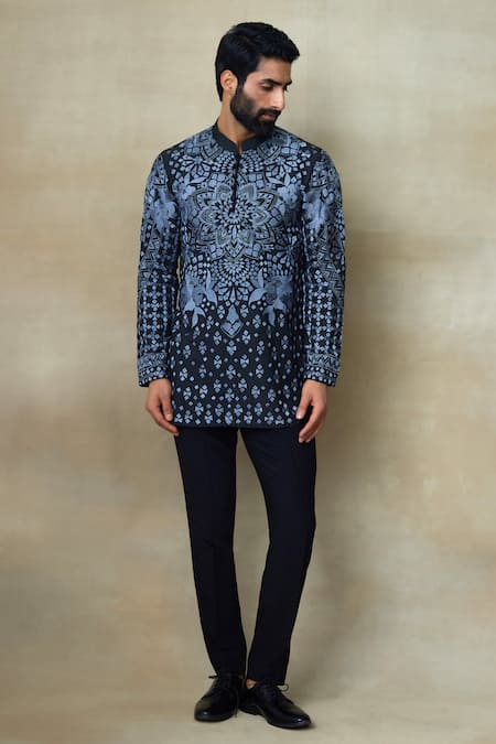 SHASHA GABA Silk Sequin Work Short Kurta 