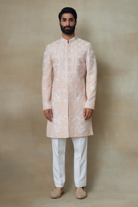 SHASHA GABA Resham Embellished Silk Sherwani 