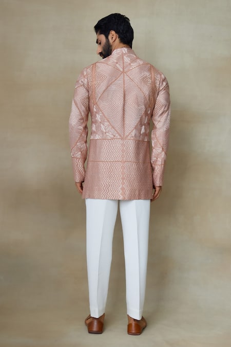 Shop SHASHA GABA Pink Silk Embroidery Resham Work Short Kurta at Aza Fashions Shop_SHASHA GABA_Pink Silk Embroidery Resham Work Short Kurta _at_Aza_Fashions