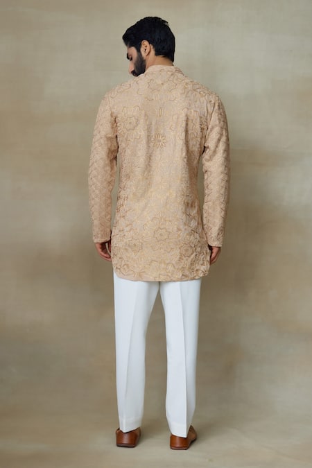 SHASHA GABA Floral Resham Embroidered Short Kurta 