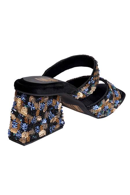 Buy Veruschka By Payal Kothari Black Sequins Anna Embellished Heels Online at Aza Fashions Buy_Veruschka By Payal Kothari_Black Sequins Anna Embellished Heels _Online_at_Aza_Fashions