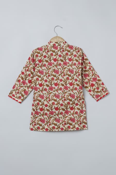 Buy_Byb Premium_Multi Color Cotton Gota Patti, Jaipuri Floral Print Kurta And Pyjama Set _Online_at_Aza_Fashions