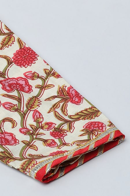 Buy_Byb Premium_Multi Color Cotton Gota Patti, Jaipuri Floral Print Kurta And Pyjama Set 