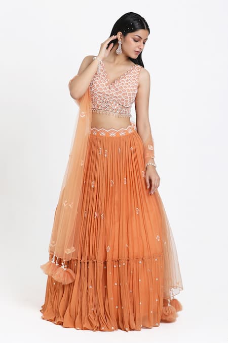 Nitisha Kashyap Official Hand Embroidered Blouse Lehenga Set 