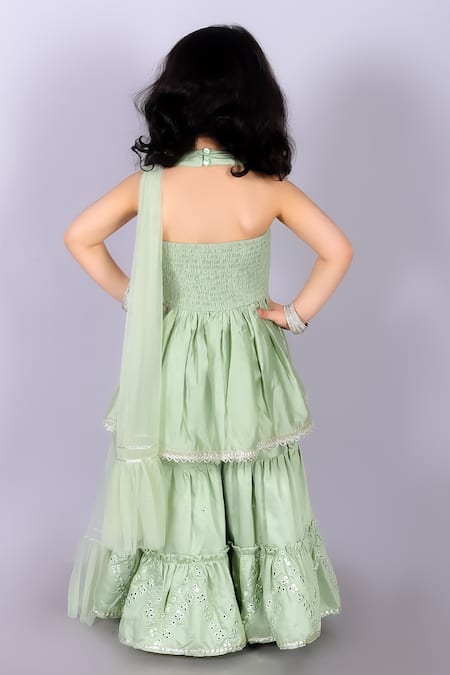 Lil Drama Mirror Embroidered Kurta Sharara Set 