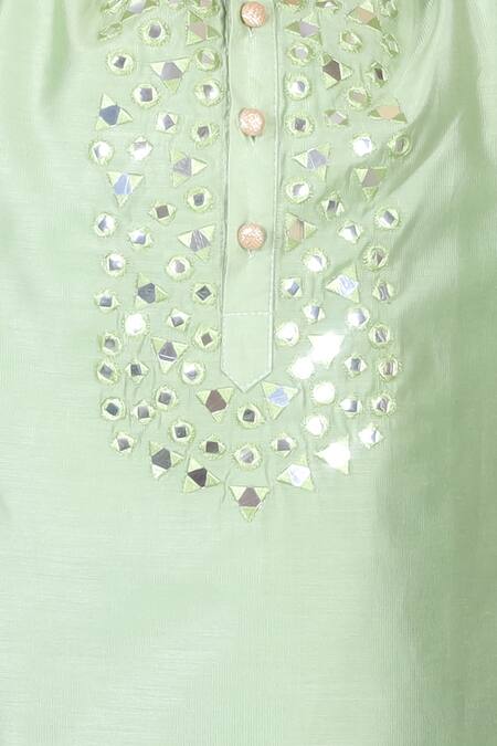 Buy Lil Drama Green Viscose, Cotton Mirrors Work Kurta And Pant Set Online at Aza Fashions Buy_Lil Drama_Green Viscose, Cotton Mirrors Work Kurta And Pant Set _Online_at_Aza_Fashions