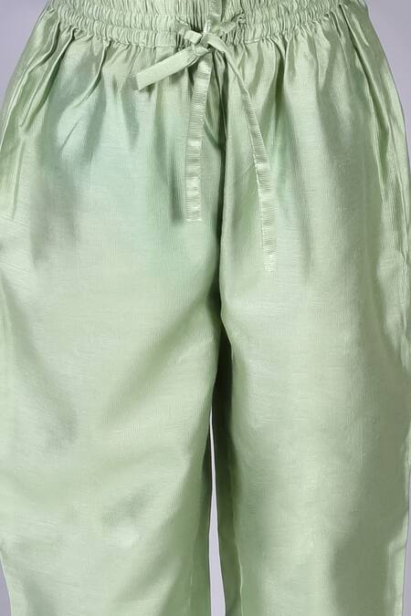 Shop Lil Drama Green Viscose, Cotton Mirrors Work Kurta And Pant Set Online at Aza Fashions Shop_Lil Drama_Green Viscose, Cotton Mirrors Work Kurta And Pant Set _Online_at_Aza_Fashions