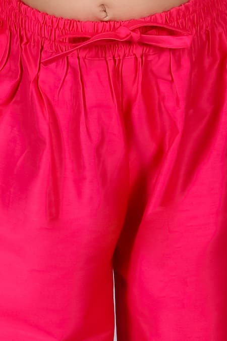 Shop_Lil Drama_Pink Polyester, Cotton, Gingham Embroidery Floral Jacket Pant Set _Online_at_Aza_Fashions