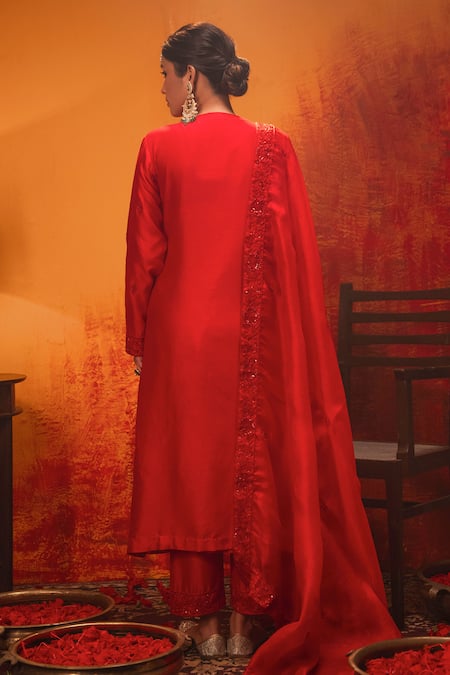 Midushi Bajoria Cutdana Embroidered Kurta Pant Set 