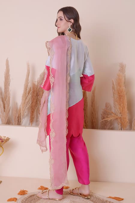 Surabhi Arya Chanderi Zari Cutwork Kurta Dhoti Pant Set 