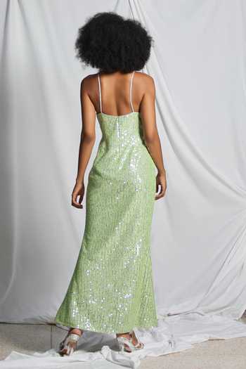 Pooja Bagaria Astral Sequin Embroidered Slit Gown 