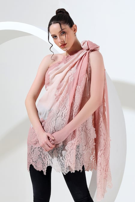 Buy Modarta Pink Floral Lace Embroidered Shawl Online at Aza Fashions Buy_Modarta_Pink Floral Lace Embroidered Shawl _Online_at_Aza_Fashions