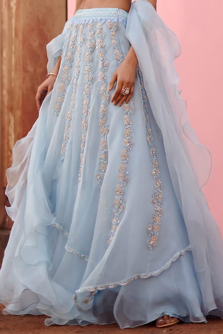 Buy Awigna Blue , Net, Silk Embroidered Asymmetric Layered Lehenga Set Online at Aza Fashions Buy_Awigna_Blue , Net, Silk Embroidered Asymmetric Layered Lehenga Set _Online_at_Aza_Fashions