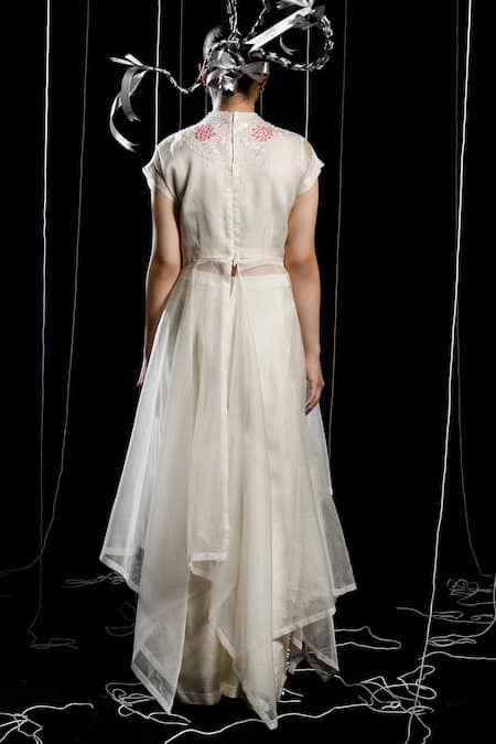 Eclat By Prerika Jalan Entwine Bloomy Embroidered Overlay Top Pant Set 