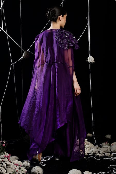 Eclat By Prerika Jalan Twist Cosmic Pearl Embellished Jacket Pant Set 