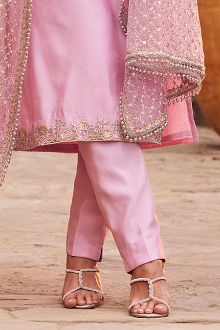 Buy Lashkaraa Purple Silk, Net, Linen Sequins, Zari Lilac Straight Kurta Set With Dupatta Online at Aza Fashions Buy_Lashkaraa_Purple Silk, Net, Linen Sequins, Zari Lilac Straight Kurta Set With Dupatta _Online_at_Aza_Fashions