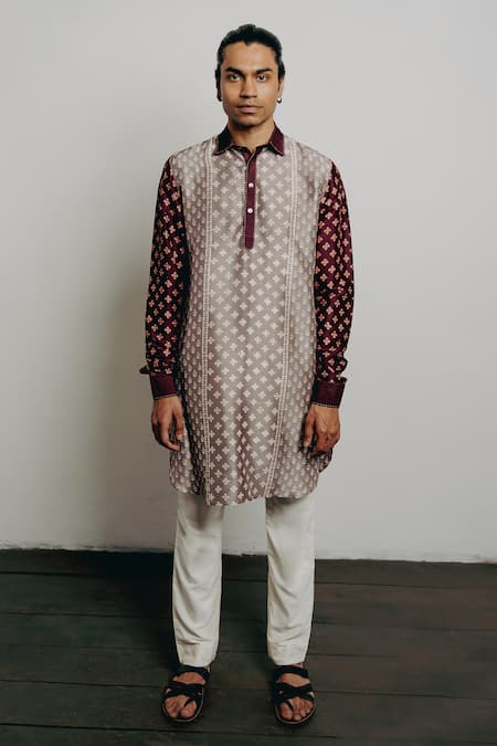 Krishna Mehta Block Print Kurta & Pant Set 