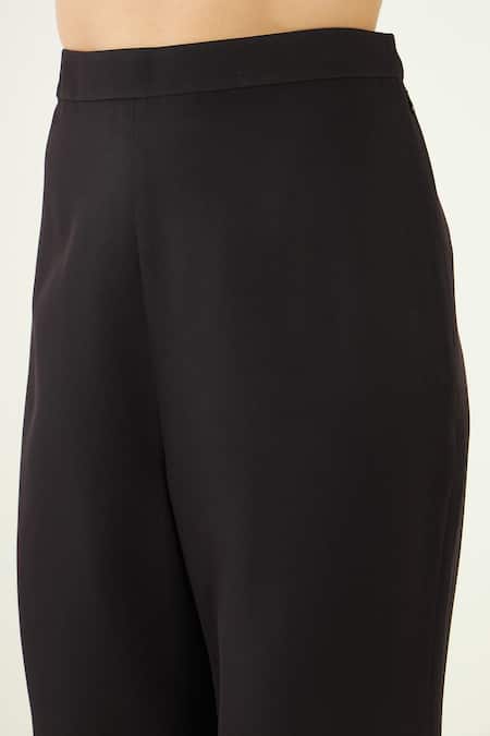 Bohobi Black Crepe Beads, Stones Vasara Waistband Embroidered Top And Flared Pant Set Online at Aza Fashions Bohobi_Black Crepe Beads, Stones Vasara Waistband Embroidered Top And Flared Pant Set _Online_at_Aza_Fashions