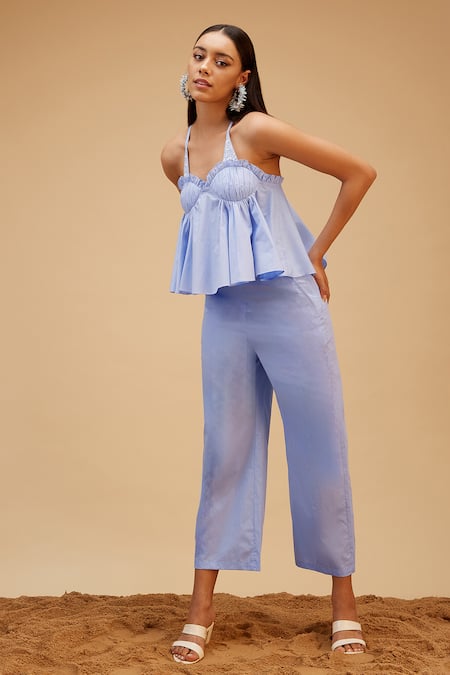 Bohobi Muted Flared Top With Pant 