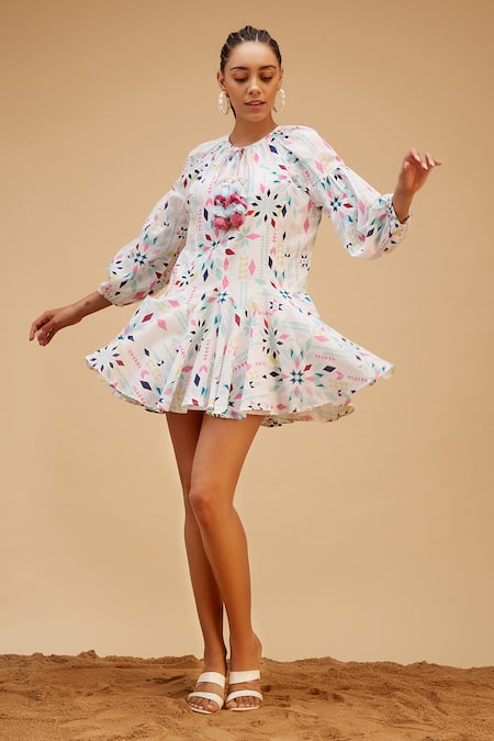 Bohobi Mosaic Fleur Print Dress 