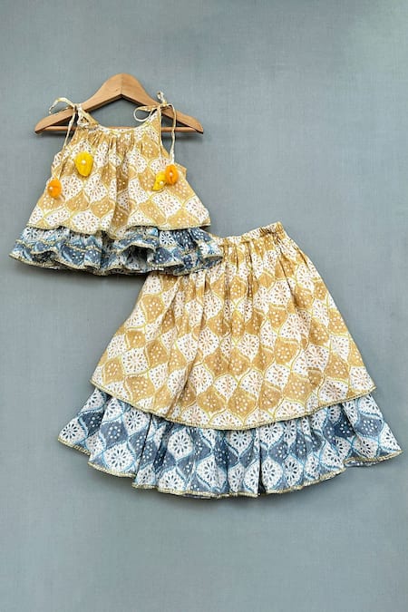 Label Neeti Mughal Print Top & Lehenga Set 