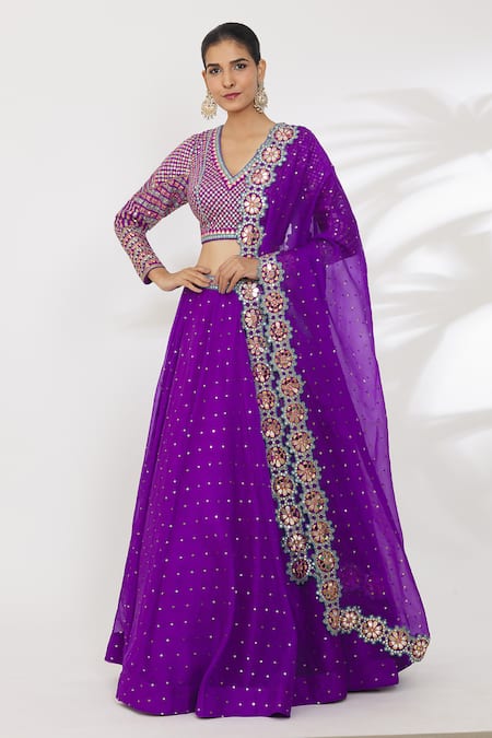 Vvani by Vani Vats Sequin Embroidered Lehenga Set 