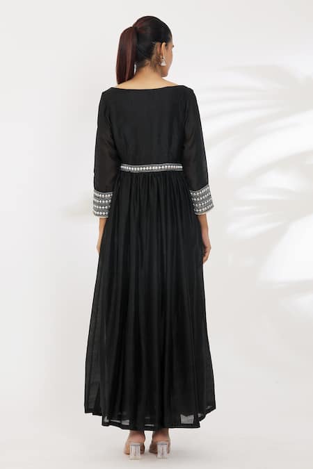 Surendri Thread Sleeve Embroidered Anarkali Set 