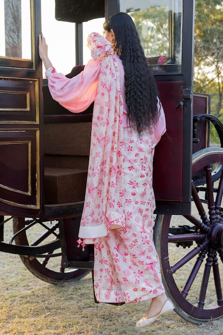 Punit Balana Masoom Gulabi Floral Print Saree With Shirt 