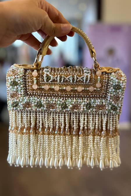 House of Kosha Elisa Embellished Suede Box Bag 