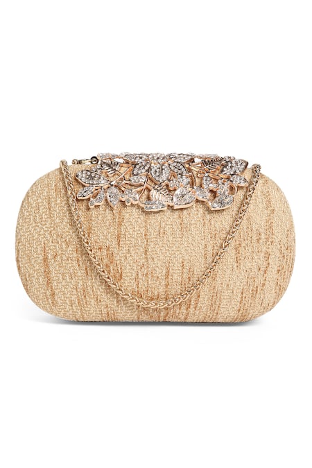 Richa Gupta Textured Bejewelled Clasp Clutch 