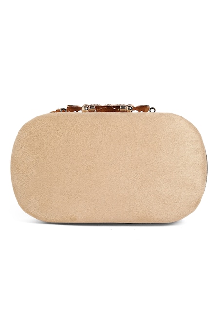 Richa Gupta Textured Bejewelled Clasp Clutch 