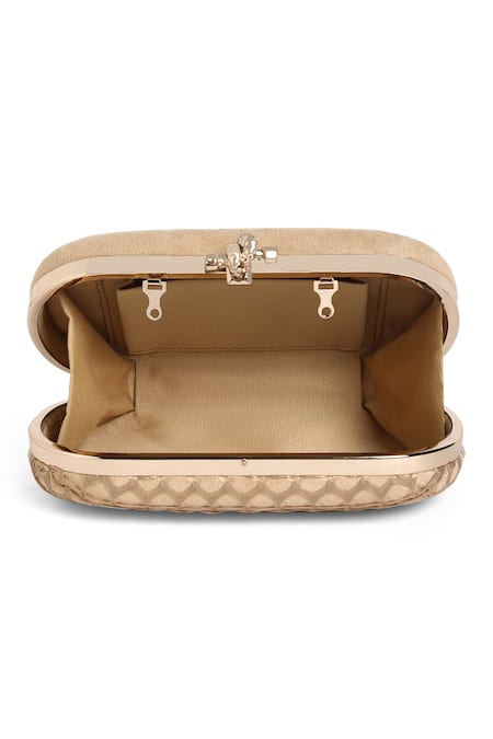 Shop Richa Gupta Beige Lace Work Clutch Online at Aza Fashions Shop_Richa Gupta_Beige Lace Work Clutch _Online_at_Aza_Fashions