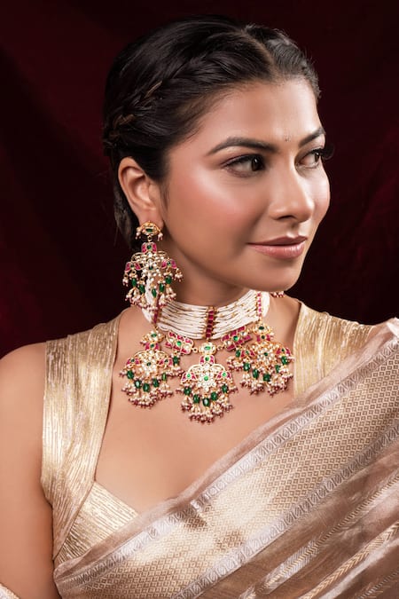 Anana Anuradha Polki Embellished Choker Set 