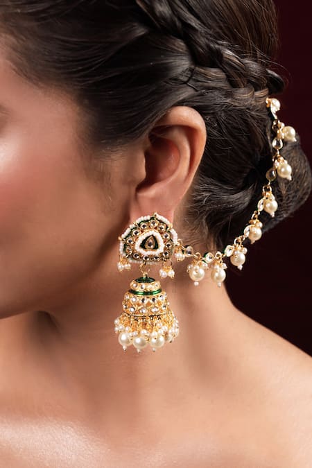 Anana Aradhya Moissanite Polki Studded Earrings 