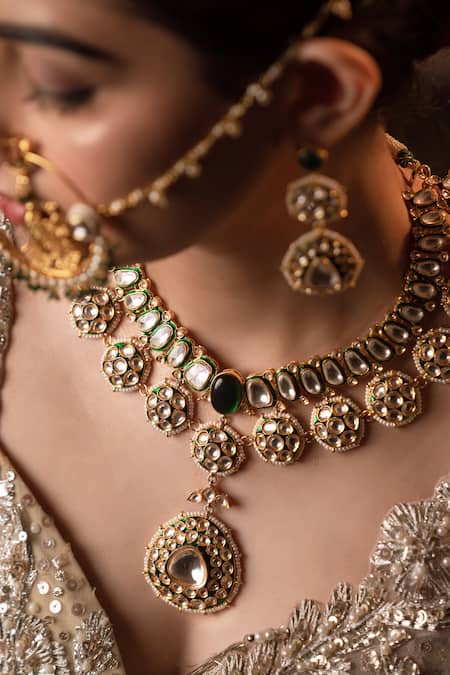 Anana Mahira Kundan Embellished Necklace Set 