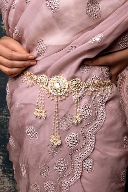 Anana White Kundan Rukmani Embellished Kamarbandh 