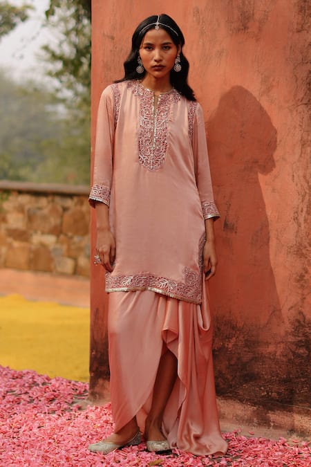 Archana Jaju Embroidered Kurta & Skirt Set 