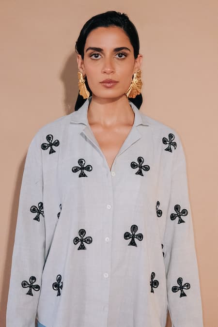 Ojasmé By Sanjana Thapa Club Hand Embroidered Shirt 