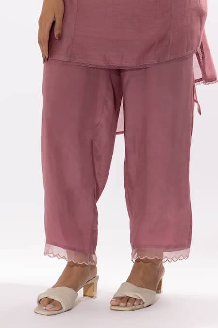 Buy Pants And Pajamas Purple Chanderi, Cotton, Silk Embroidery V-neck Hand Kurta And Pant Set Online at Aza Fashions Buy_Pants And Pajamas_Purple Chanderi, Cotton, Silk Embroidery V-neck Hand Kurta And Pant Set _Online_at_Aza_Fashions